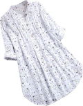 Women's Long Sleeve Floral Pleated Casual Blouse T-Shirt Waist Women's Blouse with V-Neck Women's Top Sleeveless